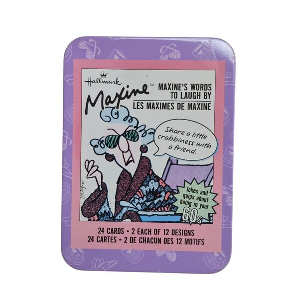 Hallmark Maxines Words To Laugh By Tin Box With 24 Humorous Cards - Picture 1 of 5